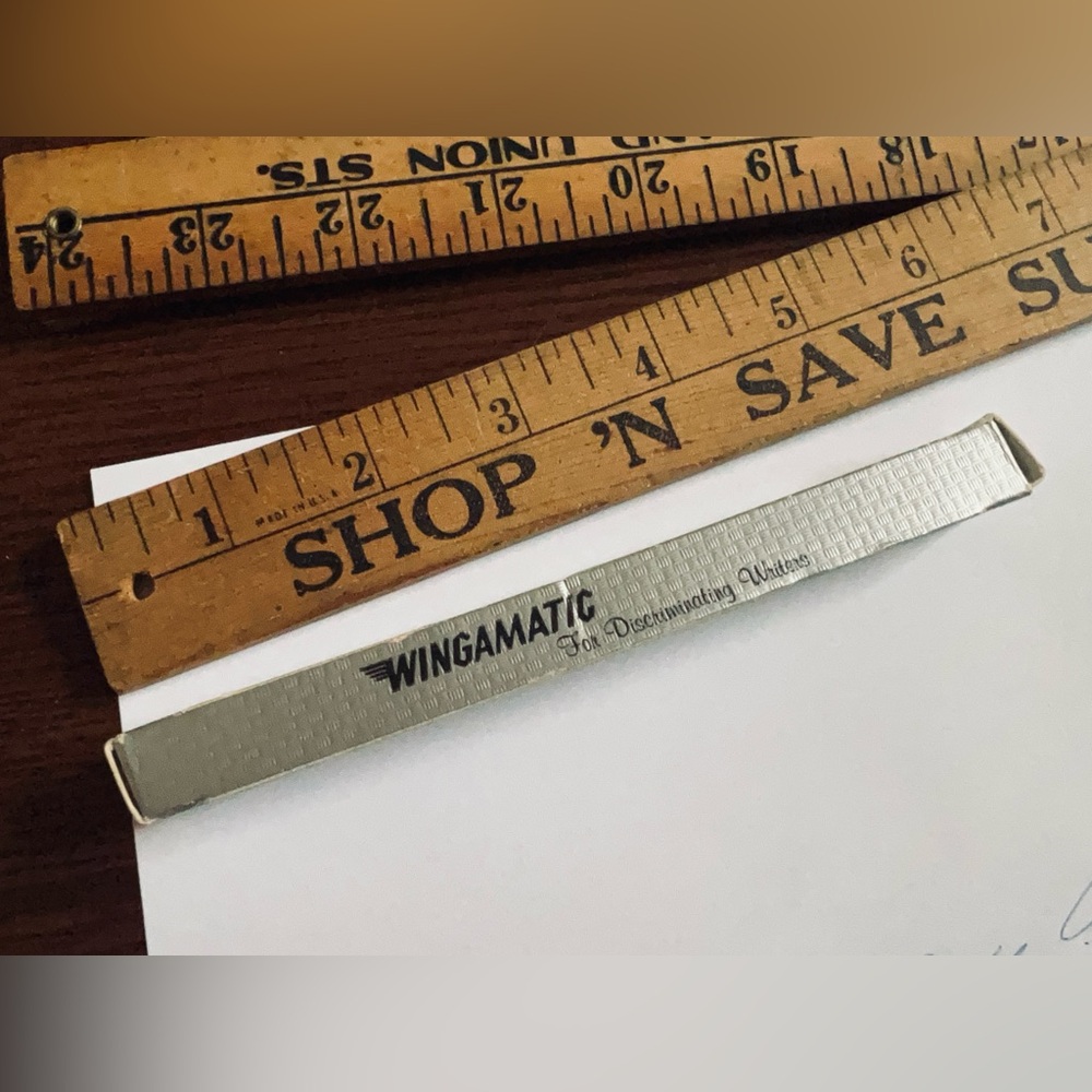 Vintage Plummer FUNERAL HOME Wingamatic Ballpoint Pen w/Box Augusta Maine Silver - Picture 9 of 9